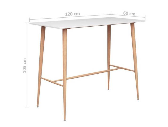 Table cuisine CLOUD Blanc Table de bar - Pour 2 personnes - Blanc 120x60x105 cm - tt84
