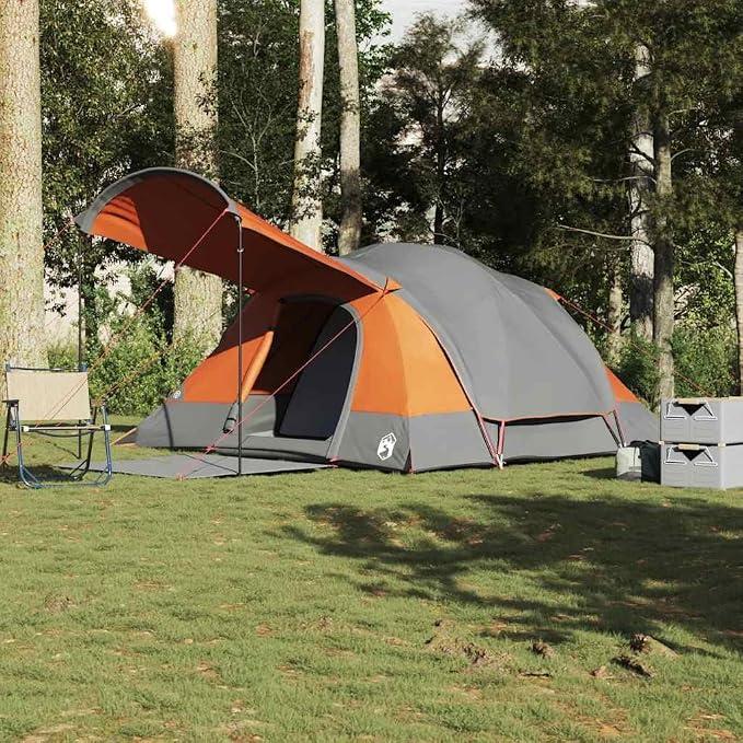 Tunnel-Familienzelt Personen Blau wasserdicht mit Schlafkabinen, leichtem Gestänge, winddichtem 185T Polyester, Campingzelt für Outdoor, Trekking, Strand