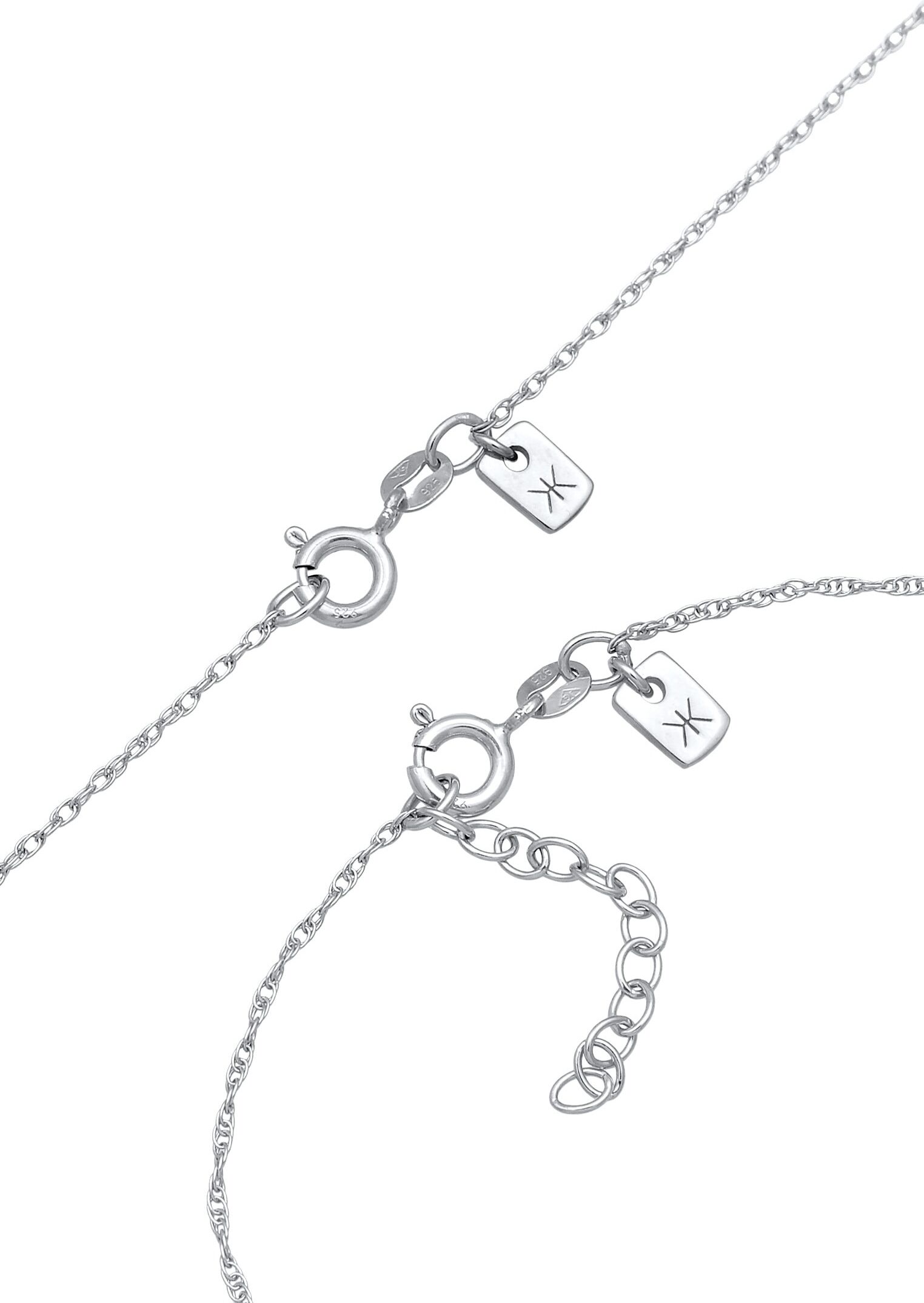 Ketten und Armband Set KUZZOI "Schmuckset Basic Gliederkette Gedreht 925 Silber" Gr. 55, silber, Schmuck_Sets, Herren, 55, Ketten und Armband Set