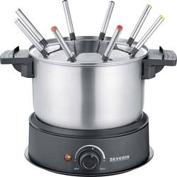Severin 2470 Fondue 1500 W 8 Fonduegabeln Edelstahl (gebürstet), Schwarz FO 2470