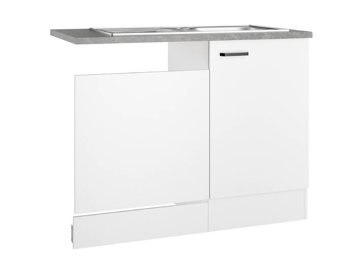 Meuble sous évier pour 110 x 88 x 60cm Blanc/Blanc