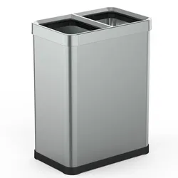 Kitchen Move Mülltrenneimer 2x30L TALLIN Edelstahl Open Top Edelstahl Silber