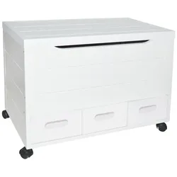 WellHome - Truhe mit 3 Schubladen in Weiß, 70,5 x 40 x 55,5 cm