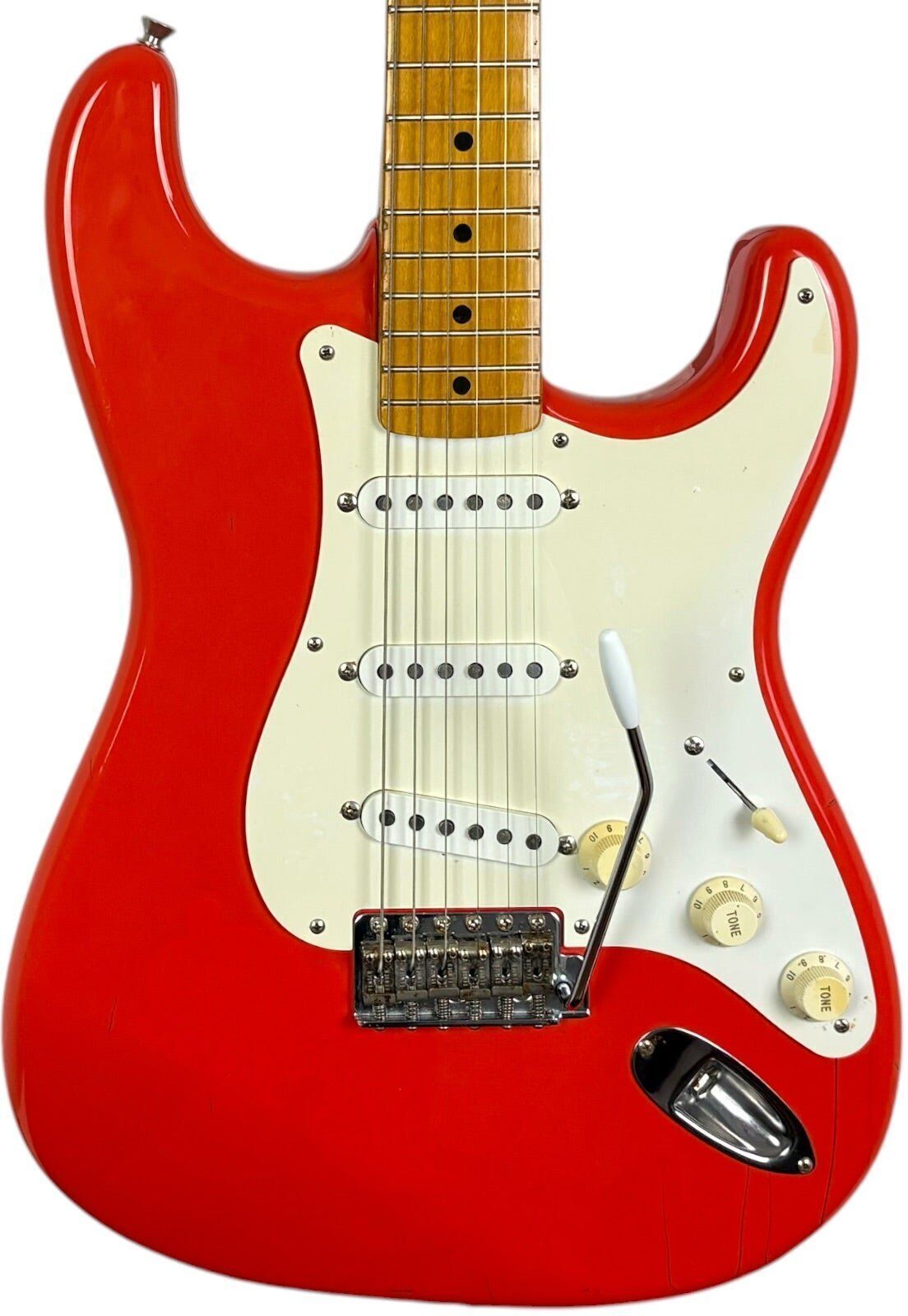 Fender Japan 57 Réédition Stratocaster 1999-2002   Rouge Fiesta - Refurbished