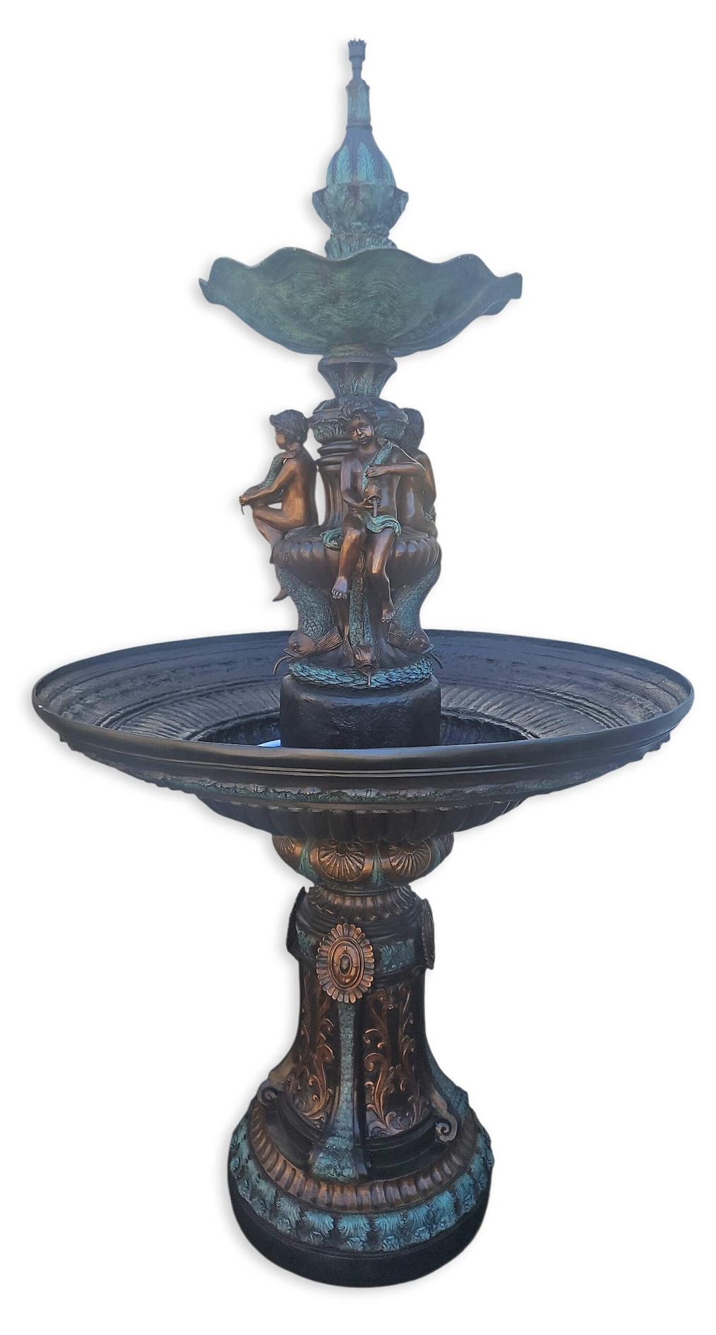 Bronze Brunnen zweistufig Replikat Retro Design Dekoration