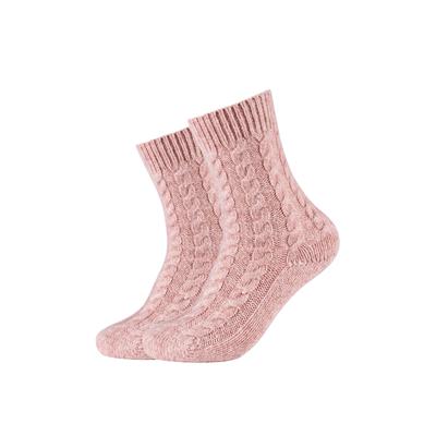 Socken CAMANO "warm & cozy", Damen, Gr. 39-42, rosa (dusty rose), Materialmix, Socken Socken, mit Zopfmuster