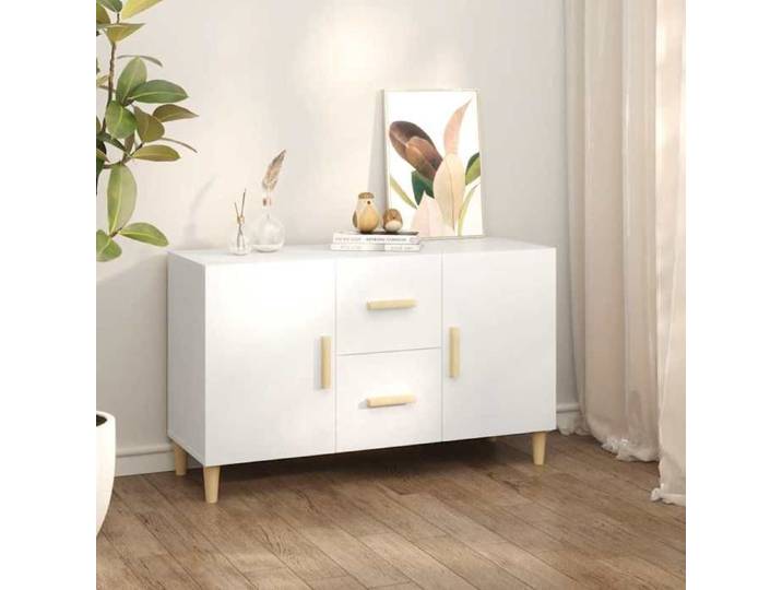 Blanc Buffet blanc 100x36x60 cm bois d'ingénierie - Vaisselier H9256