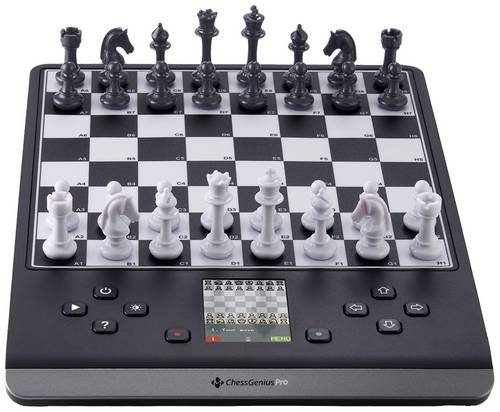 Millennium Chess Genius Pro M815 Schachcomputer KI-Funktionen, Magnetische Schachfiguren, Drucksensorbrett, Farbdisplay mit