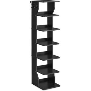 Vasagle Schuhregal LBS200T16, aus Holz, 6 Ebenen für 6 Paar, 30 x 110,4 x 26,4cm, schwarz