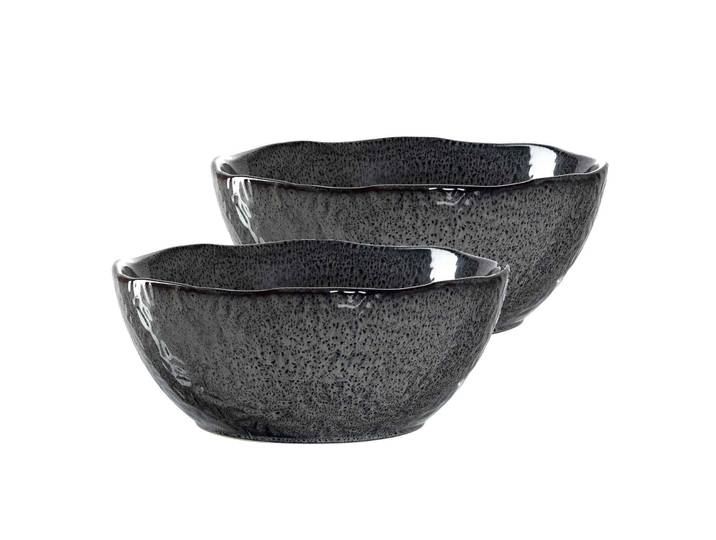 Schale LEONARDO Salatschüsseln Matera ø 24 cm 2er Set , grau (anthrazit), Schüsseln, Schale