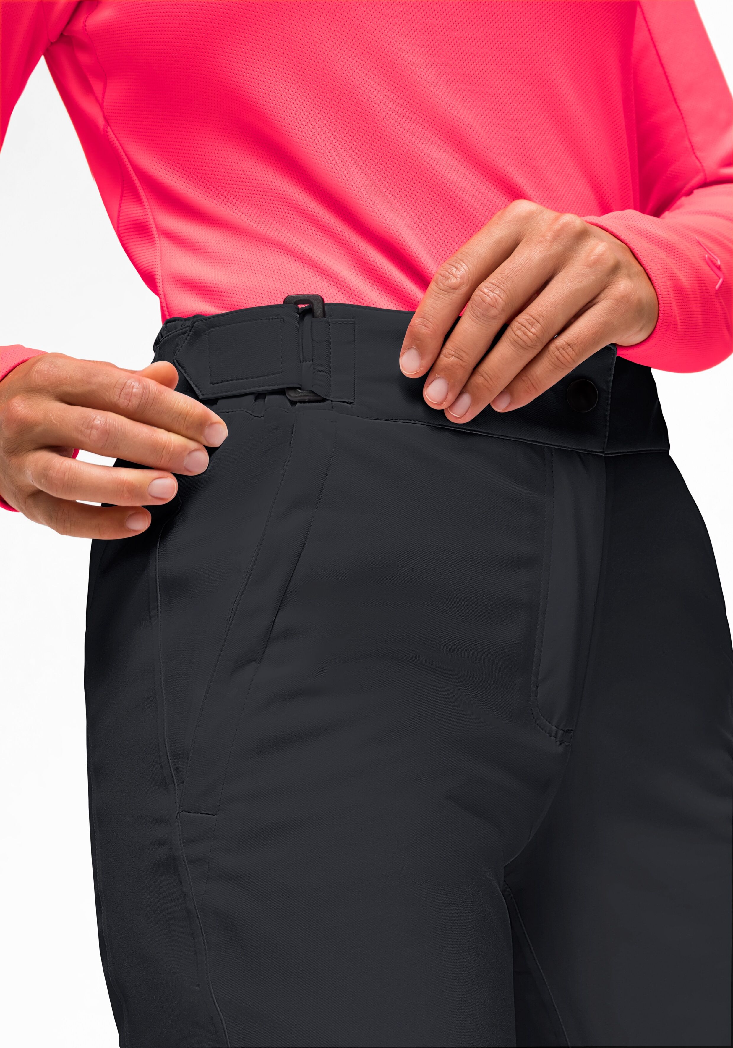 Skihose MAIER SPORTS "Steffi Slim", Damen, Gr. 36, Normalgrössen, schwarz, 100% Polyester, Hosen Skihose, Damen Schneehose,atmungsaktiv, wind/wasserdicht, Slim Fit schwarz 36, Normalgrössen