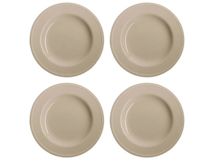 Scandi Living Assiette Dots 28cm Lot de 4 Beige