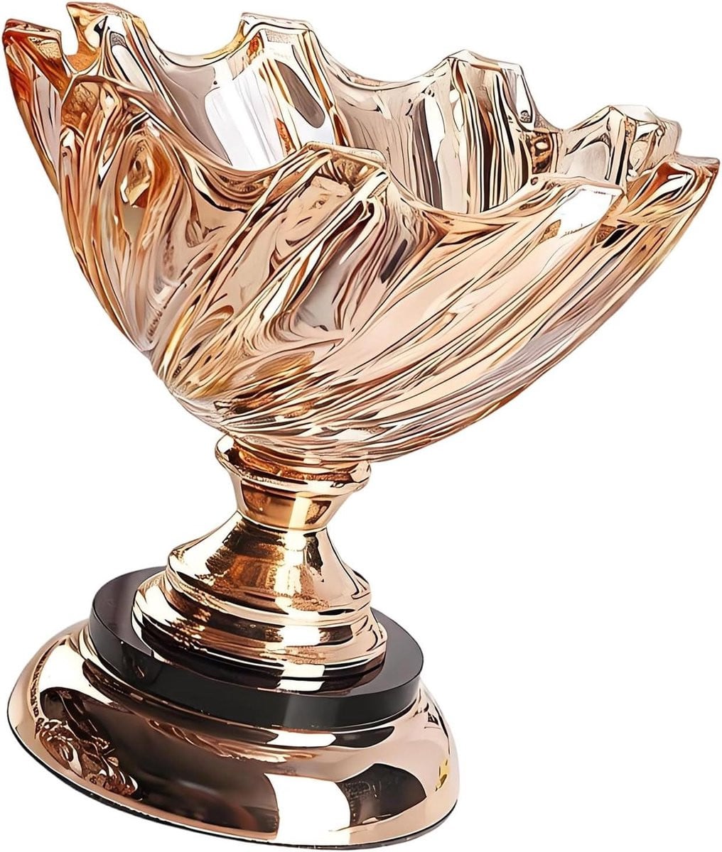 Glazen Fruitschaal Decoratieve Kom met Grote Inhoud - Breedte: 18-20 cm