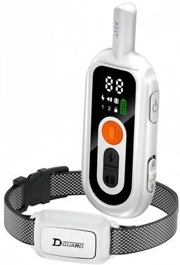 Uplift Essentials 3300ft Smart Anti Bark Training System Long Range Rechargeable Electric Collar For Precision Behavioral Control white