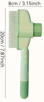 Happy Pet Pantry Self Cleaning Pet Brush For Cats & Dogs Gentle Pet Deshedding Comb & Grooming Hair Remover green