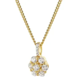 GLIZZ GL8316 Anhänger Gold 333 Zirkonia-Blüte an vergolder Silberkette, 45 cm