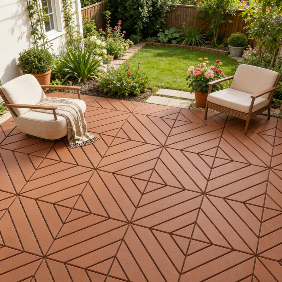 RICH HOLY ENTERPRISE CO., LIMITED 30.5 cm L x 30.5 cm W Plastic Interlocking Deck Tile Kit Brown Deck Tile Kit
