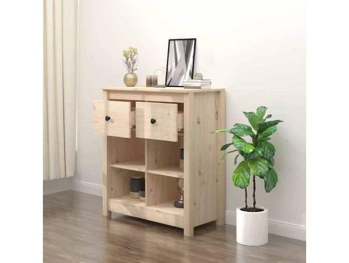 Commode intérieur - Brun - Buffet Armoire base - 70x35x80 cm - Bois massif de pin LL1327
