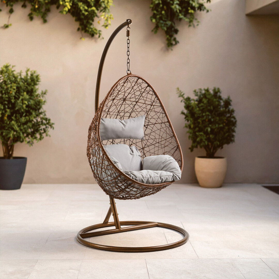Freeport Park Travis Swing Chair with Stand Brown;Grey 200cm H X 88cm W X 69cm L