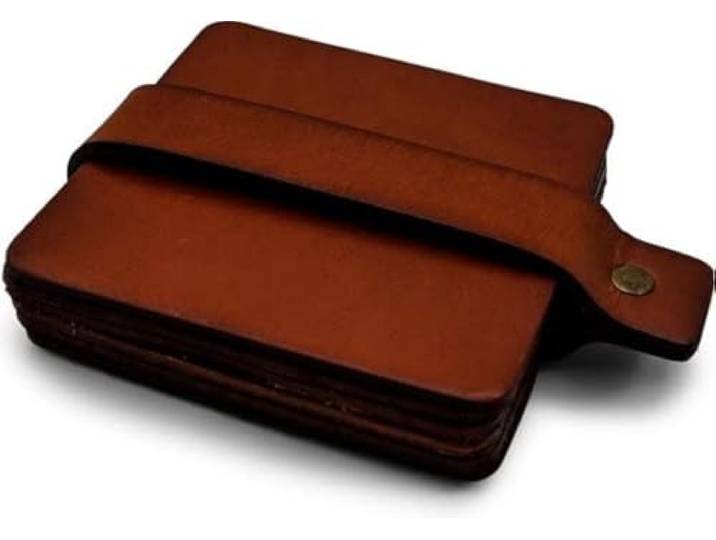 Brute Strength – Volnerf leren onderzetters – Cognac – Vierkant – 6 stuks