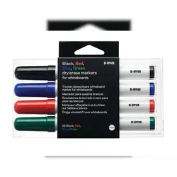 Bi-Office Whiteboard-Marker, fabrlich sortiert, Packung mit 4