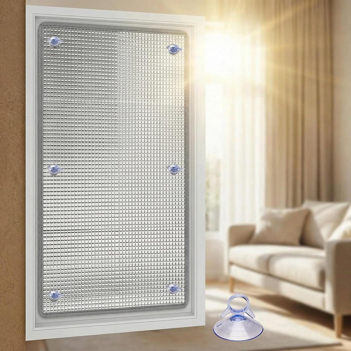 Isolatiefolie Ramen Grijs - Reflecterende Privacy Folie met Anti-UV Zonwering - 180 x 300 cm
