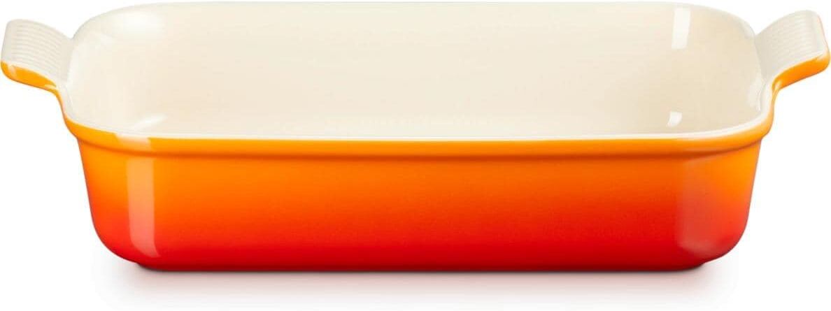 Auflaufform LE CREUSET "Tradition, 32 cm", rot (hellrot), B:32cm, Steinzeug, Auflaufformen, Auflaufform hellrot B/H/L/T: 32cm