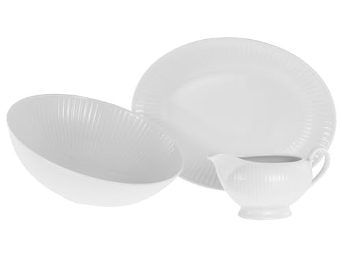 Creatable Valencia 3-delige serveerset van porselein, wit