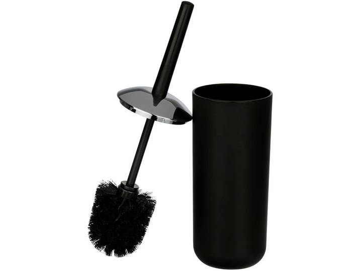 WC-Garnitur WENKO Brasil , schwarz, H:37cm L:10cm, Kunststoff, Reinigungsbürsten, WC-Garnitur