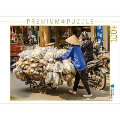 CALVENDO Puzzle fahrender Schuhverkäufer in Hanoi | 1000 Teile Lege-Größe 64x48cm Foto-Puzzle für glückliche Stunden