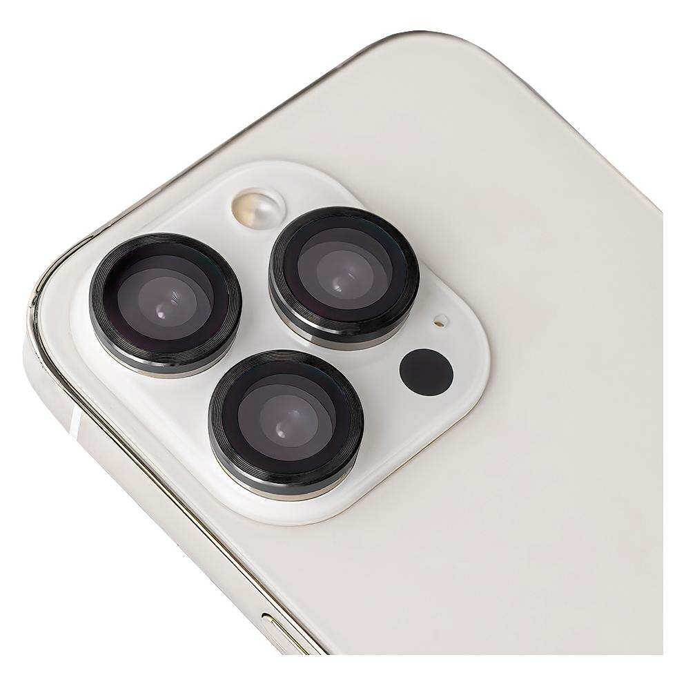 OEM Einzelglasschutz für iPhone 15 Pro / 15 Pro Max schwarzer Rahmen (3 Stk., Apple iPhone 15 Pro, Apple iPhone 15 Pro Max) (40205732)