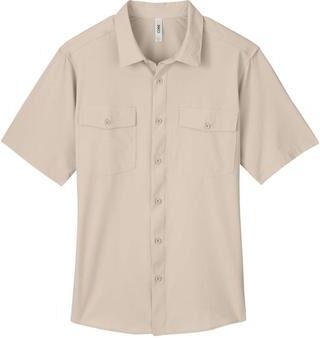 CORE365 CE510 Men's Ultra UVP Marina Shirt in Stone size Small   Polyester/Spandex Blend