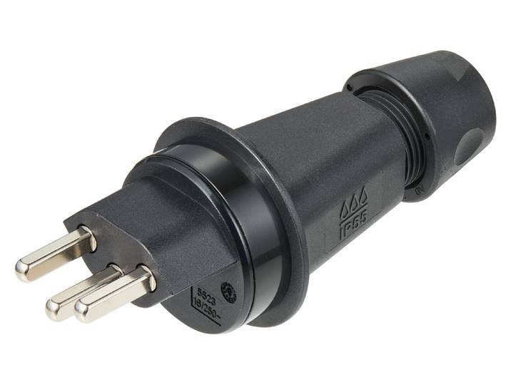 Max Hauri Stecker Typ 23 3-polig schwarz Ip55