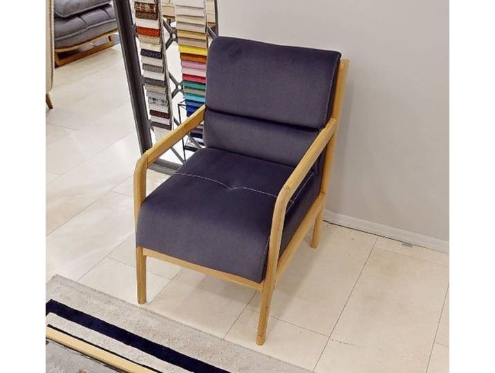 JVmoebel Sessel Moderner blauer Einzelsessel mit Armlehnen und Holzfüßen (1-St., Sessel), Made in Europa