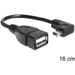 Delock USB-Kabel USB 2.0 USB-Mini-B Stecker, USB-A Buchse 0.16 m Schwarz mit OTG-Funktion 83245