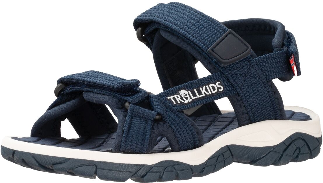 Sandale TROLLKIDS "Kids Oslofjord Sandal", Mädchen, Gr. 31, Textil, blau (navy), mehrfarbig, Schuhe Sandale navy 31, Textil