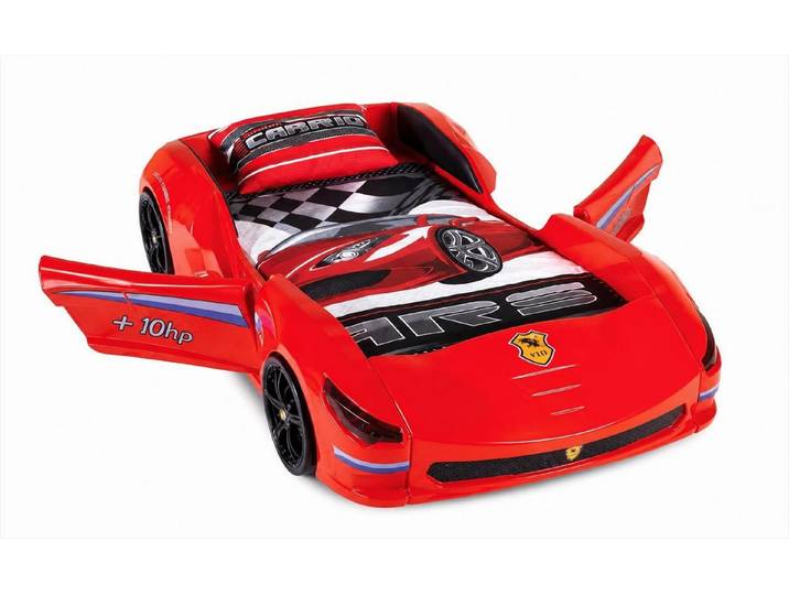 JVmoebel Autobett Autobett Rennwagenbett Kinderbett Sportwagen Rot Design, Made in Europa