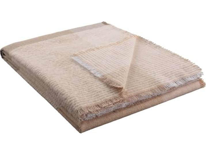 biederlack Plaid White Bouclé Baumwollmischung Natur Größe 130x170 cm