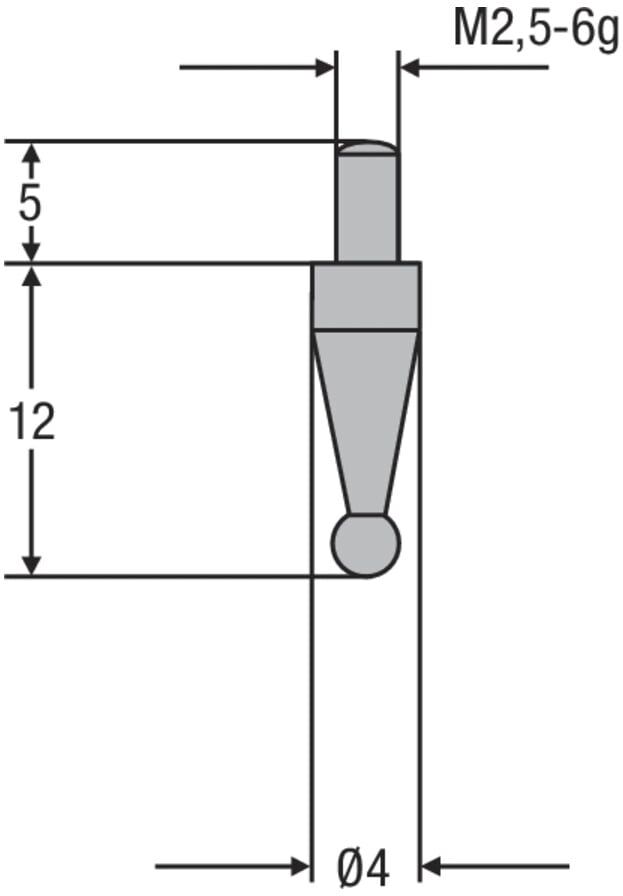 Helios-Preisser Messeinsatz M2,5mm Kugel 1,0 mm (0710169)