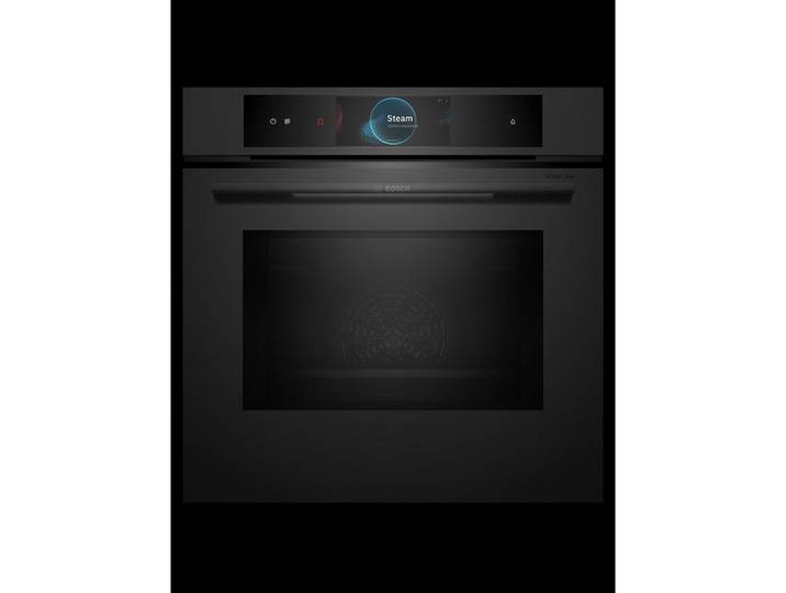 Bosch Einbaubackofen, Schwarz, Metall, 59.4x59.5x54.8 cm, Kindersicherung, Restzeitanzeige, Kühlgebläse, Selbstreinigung, Schnellaufheizung, Vollglas-Innentür, Backofenbeleuchtung, mehrere Einschubebenen, WLAN-fähig, Pyrolyse-Selbstreinigung, Abschaltautomatik, Kochassistent, Kerntemperatursensor, Küchen, Küchenelektrogeräte, Backöfen & Herde