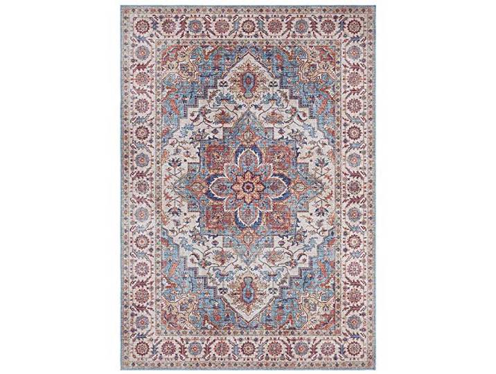 Nouristan Asmar Teppich – Wohnzimmerteppich Orient-Touch Detailiertes Muster Florales Kurflor Flachgewebe Teppich für Esszimmer, Wohnzimmer, Schlafzimmer – Blau, 80x200cm