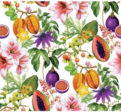 Seabrook Designs Island Fruits Nonwoven Unpasted Wallpaper - 27 in. W x 27 ft. L