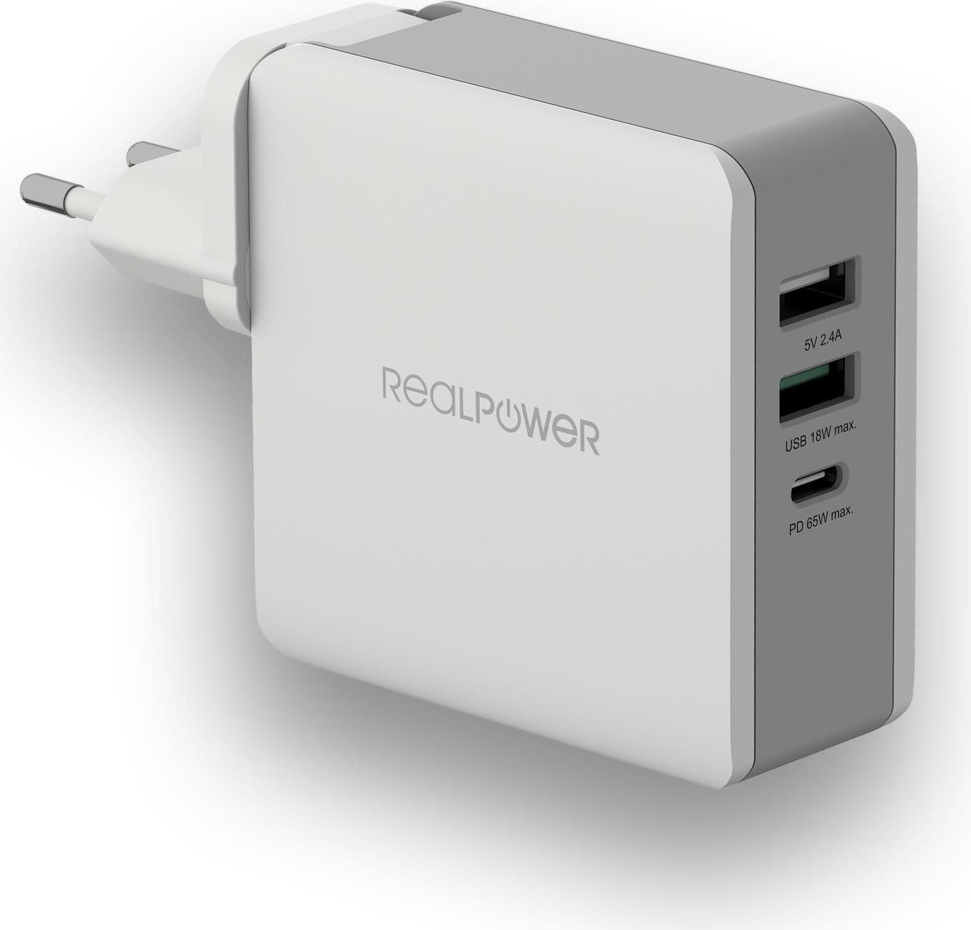 RealPower DeskCharge-65 Travel Wall Charger 306837