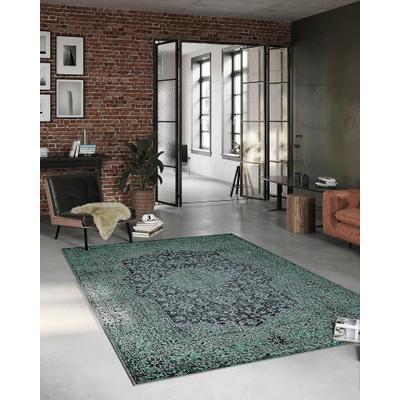 Teppich WECON HOME "2nd Avenue", grün, B:70cm H:6mm L:120cm, Baumwolle, Teppiche, Teppich, Vintage, Baumwolle, Kurzflor, Used-Look, Wohnzimmer, Schlafzimmer