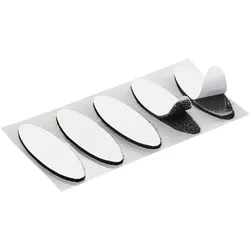 100 Paar - Klettpunkte oval, paarweise Haken und Flausch 100 Paar | schwarz, Nylon
