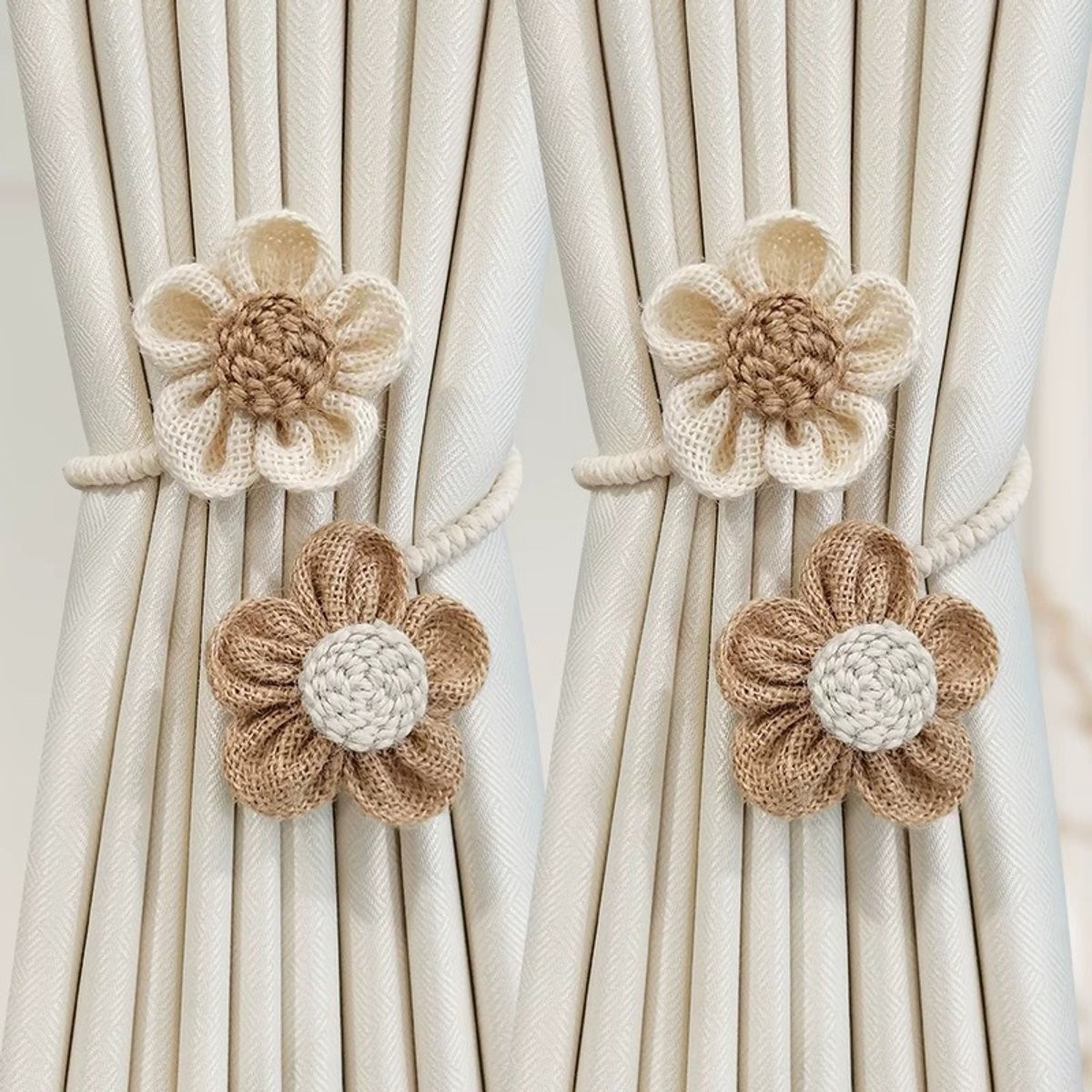 Set van 4 magnetische gordijnbinders - Gordijnembrasse - Gordijnkoord
