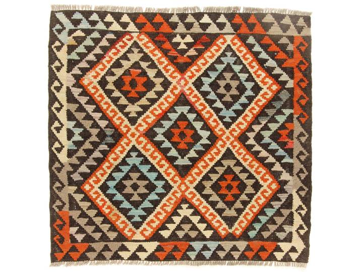 Kelim Afghan Heritage Teppich 100x94 Handgewebt Orientteppich Quadratisch Wolle