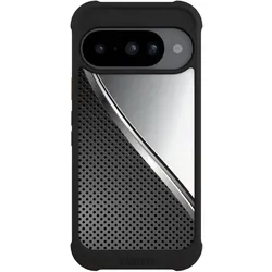 Nivocase Hülle für Google Pixel 10 Stossfeste Handyhülle NIVOmax Case Schwarz Carbon Metall Stahl (Google Pixel 10), Smartphone Hülle, Schwarz