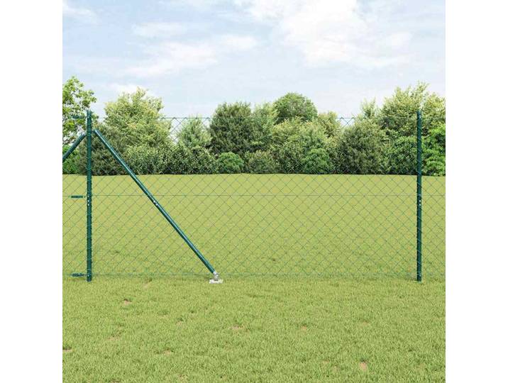 vidaXL Maschendrahtzaun mit Stacheln 10 x 1,2 m Grün Netz