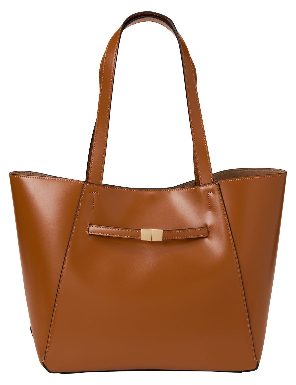 Marc O'Polo Leder Schultertasche Utensilientasche Tessa Shopper Classy Camel braun